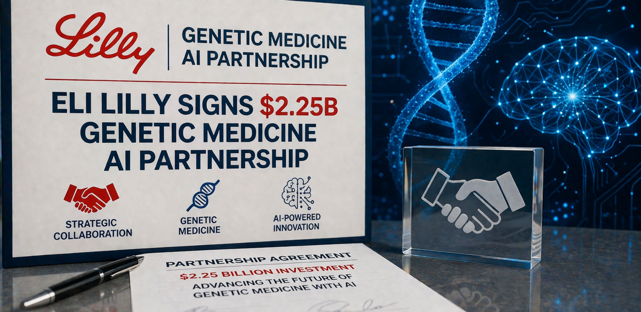 Eli Lilly signs $2.25B genetic medicine AI partnership