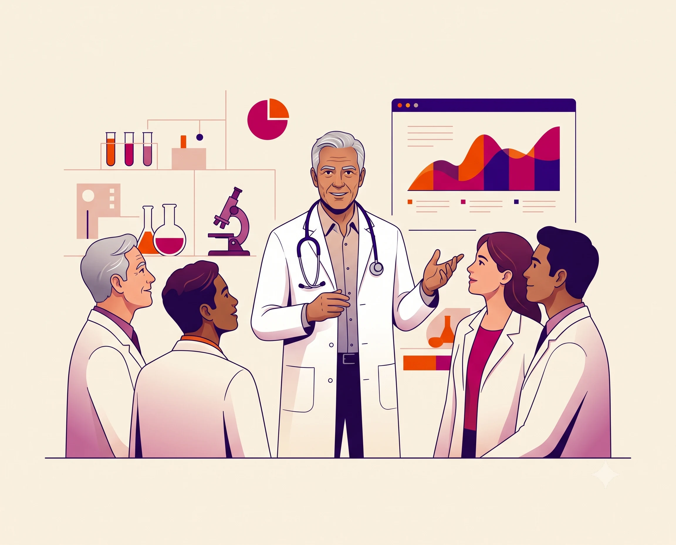 Healthcare key opinion leader with medical peers