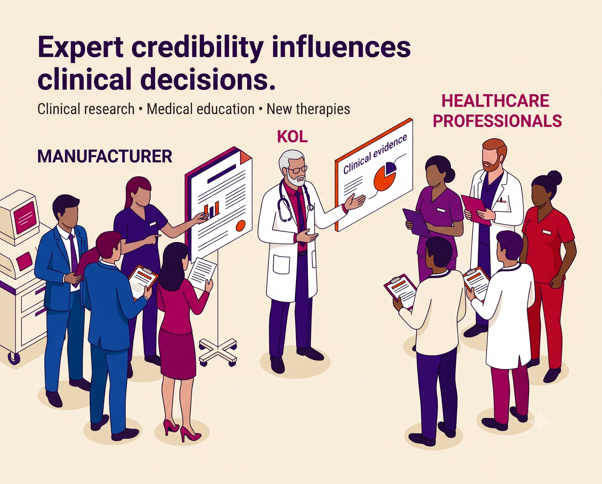 Key opinion leader presenting clinical evidence to healthcare professionals