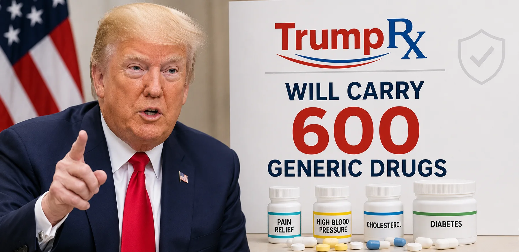 Trump Says TrumpRx Will Carry 600 Generic Drugs