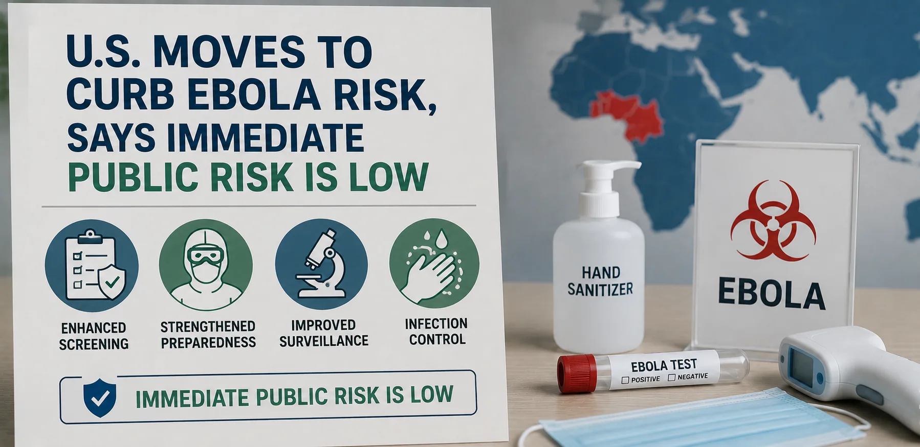 U.S. Moves to Curb Ebola Risk, Says Immediate Public Risk Is Low