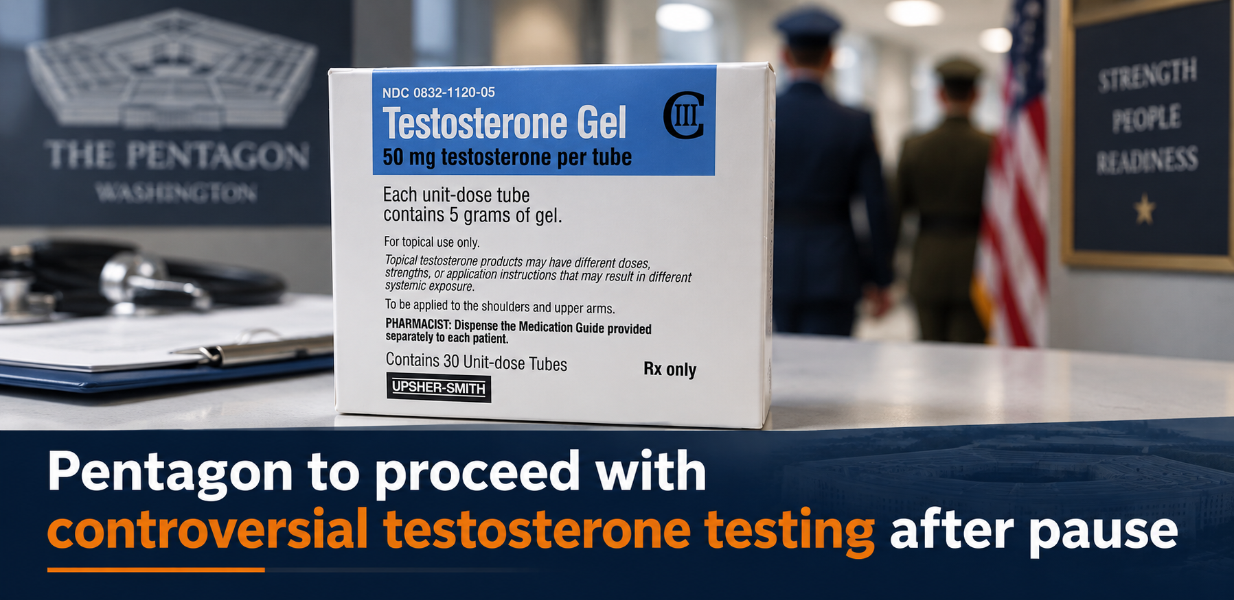 Pentagon proceeds with testosterone testing after pause